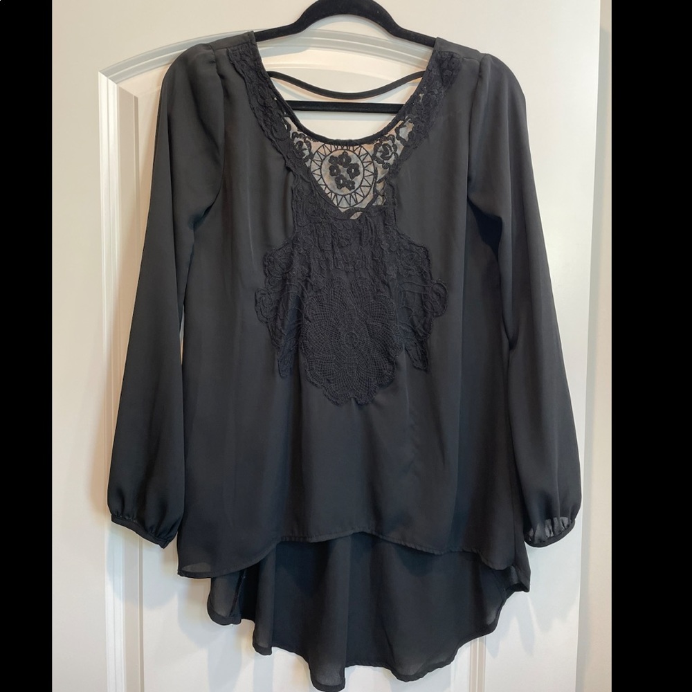 Black lace blouse